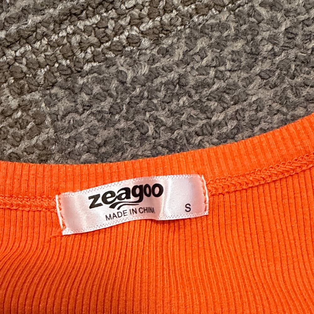 Zeagoo Vibrant Orange Short Sleeve Top - Picture 2 of 3
